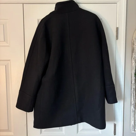 J. Crew City Coat Wool Blend Long Pea Trench Coat Winter Heavy 16 Preppy Classic - Picture 10 of 14